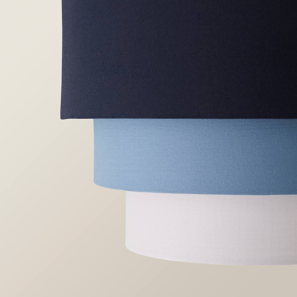 ValueLights Aztec 3 Tier Navy Blue Fabric Easy Fit Ceiling Pendant Lamp Shade 30cm Image 4