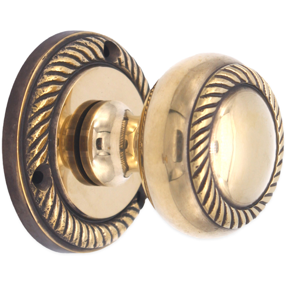 Spira Brass Aged Brass Georgian Mortice Door Knob 2 Pack Image 3