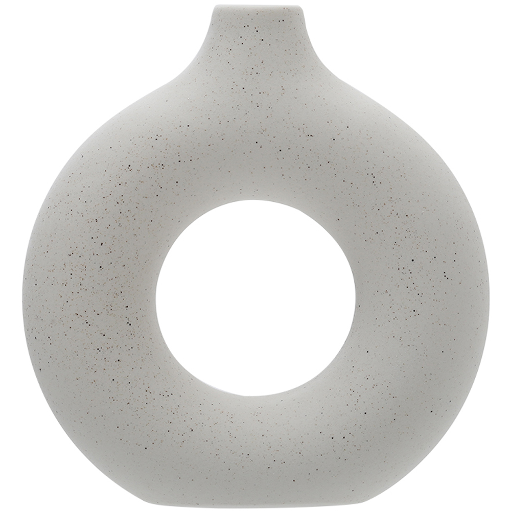 Living and Home White Nordic Style Ceramic Round Vase Image 1