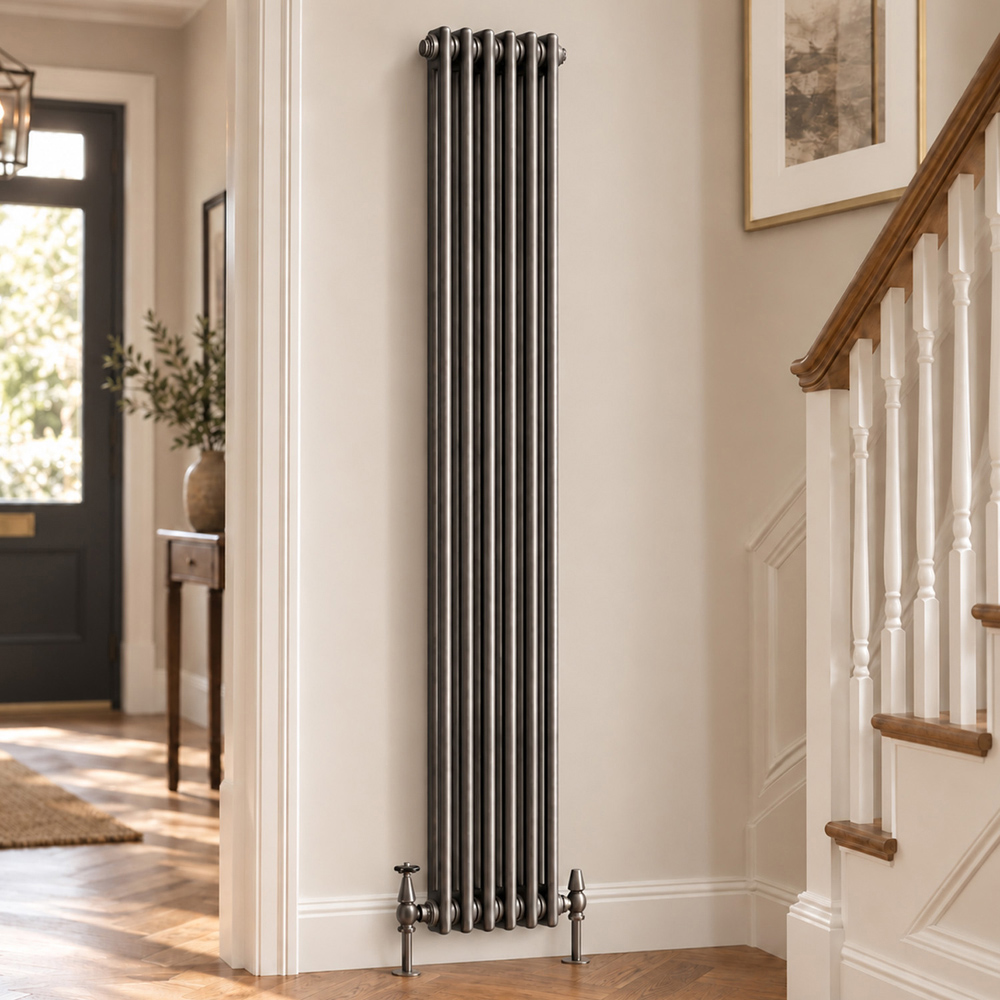 Go Bathrooms Clarence Raw Metal 3 Column 6 Section Radiator 1800 x 290mm Image 2
