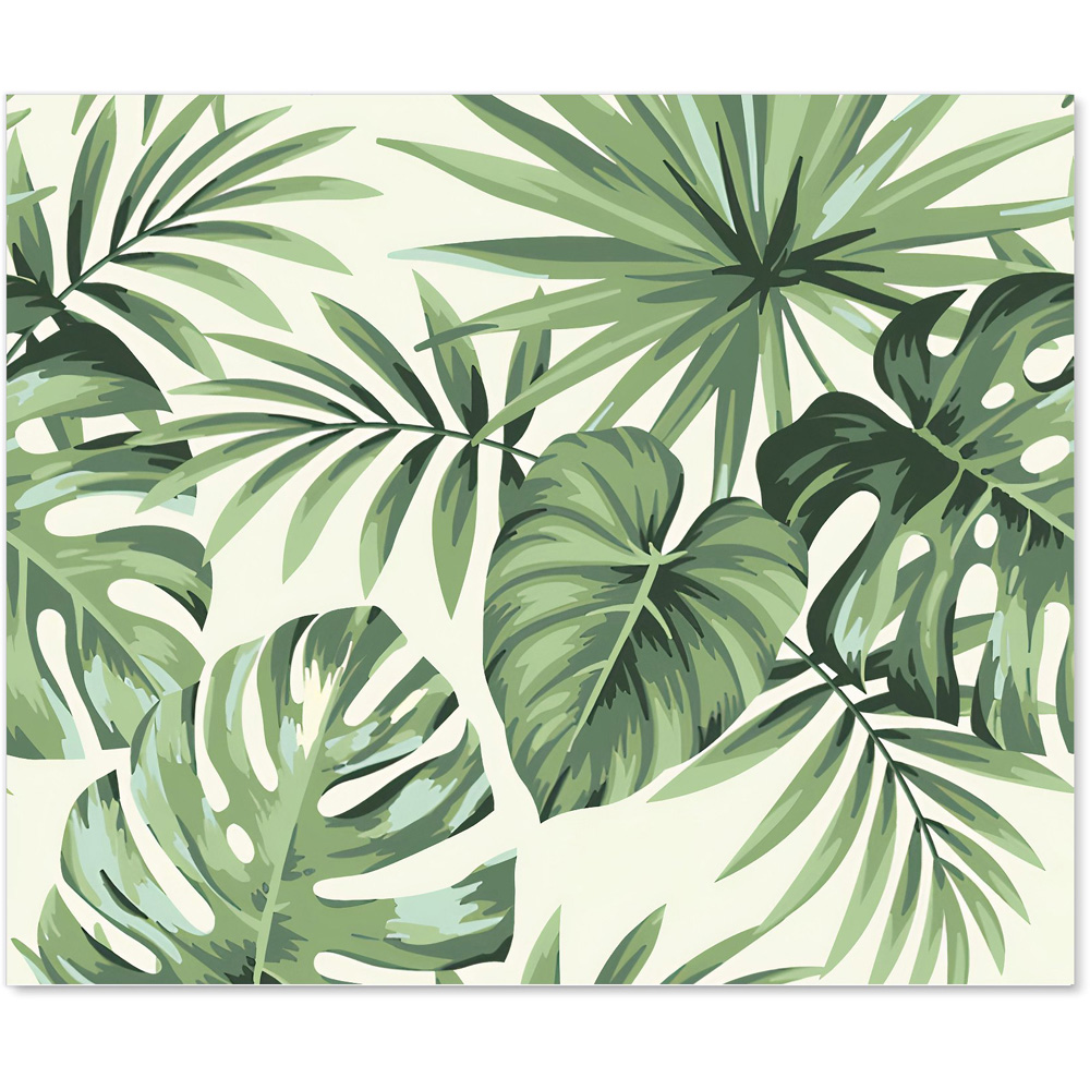 Warren Reed Designer Exotic Palm Leaves Glass Kitchen Splashback 75 x 90cm Image 2
