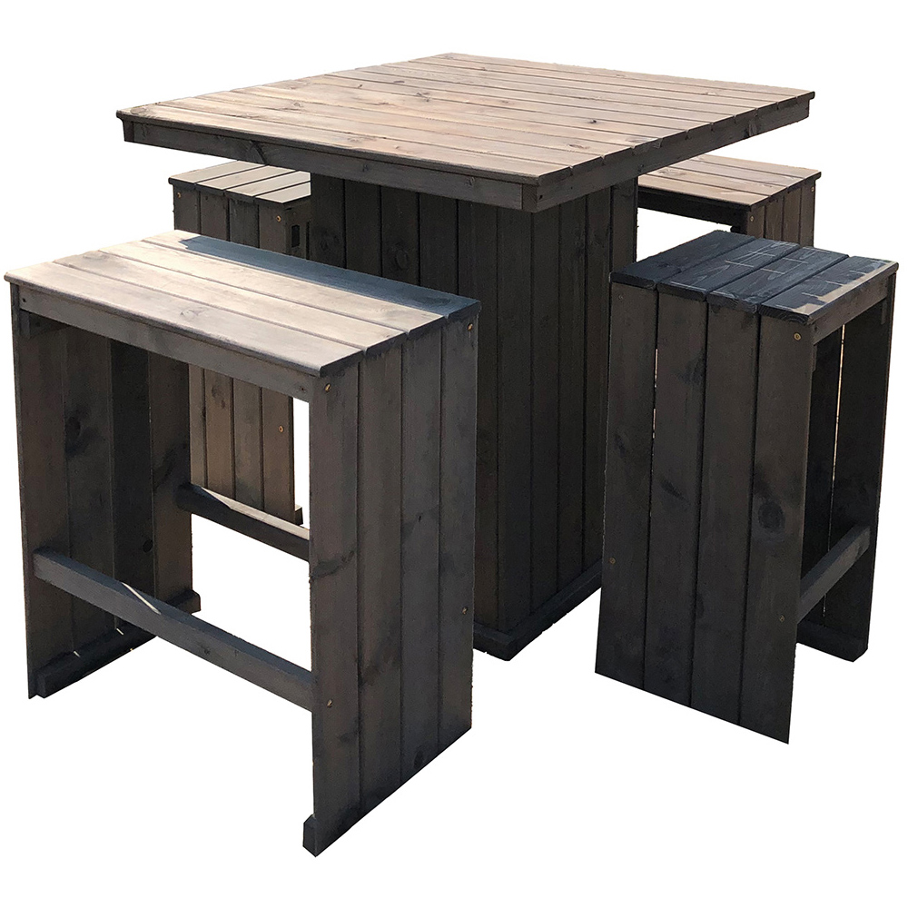 Promex 4 Seater Garden Bar Set Grey Image 2