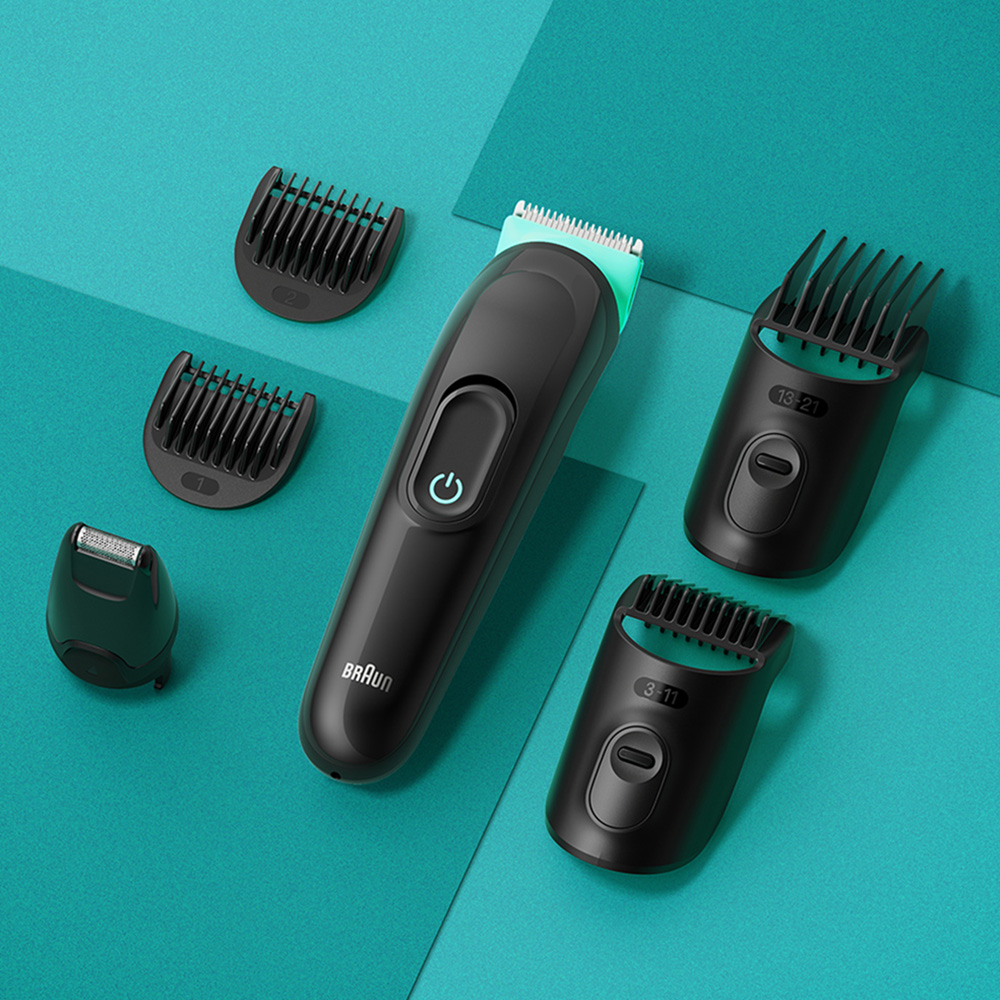 Braun Series 3 6-in-1 Black and Green Cordless All-in-One Style Kit Image 2