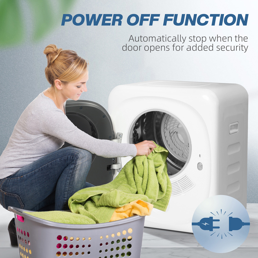 HOMCOM White Compact Small Tumble Dryer Machine 4kg 800W Image 7