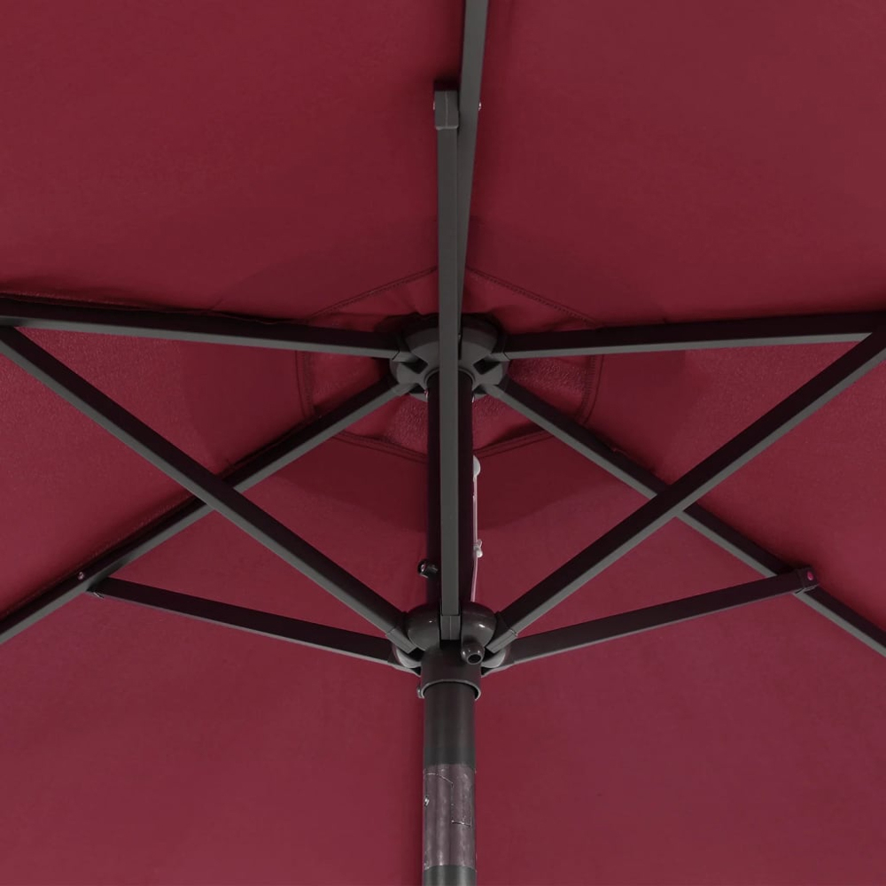 vidaXL Red Garden Parasol with Steel Pole 2.25m Image 6