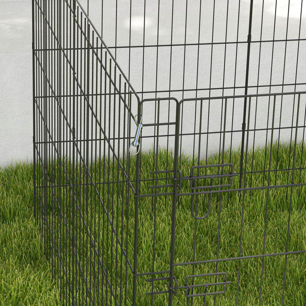 PawHut 8 Panel Dog Pen with Door Image 3