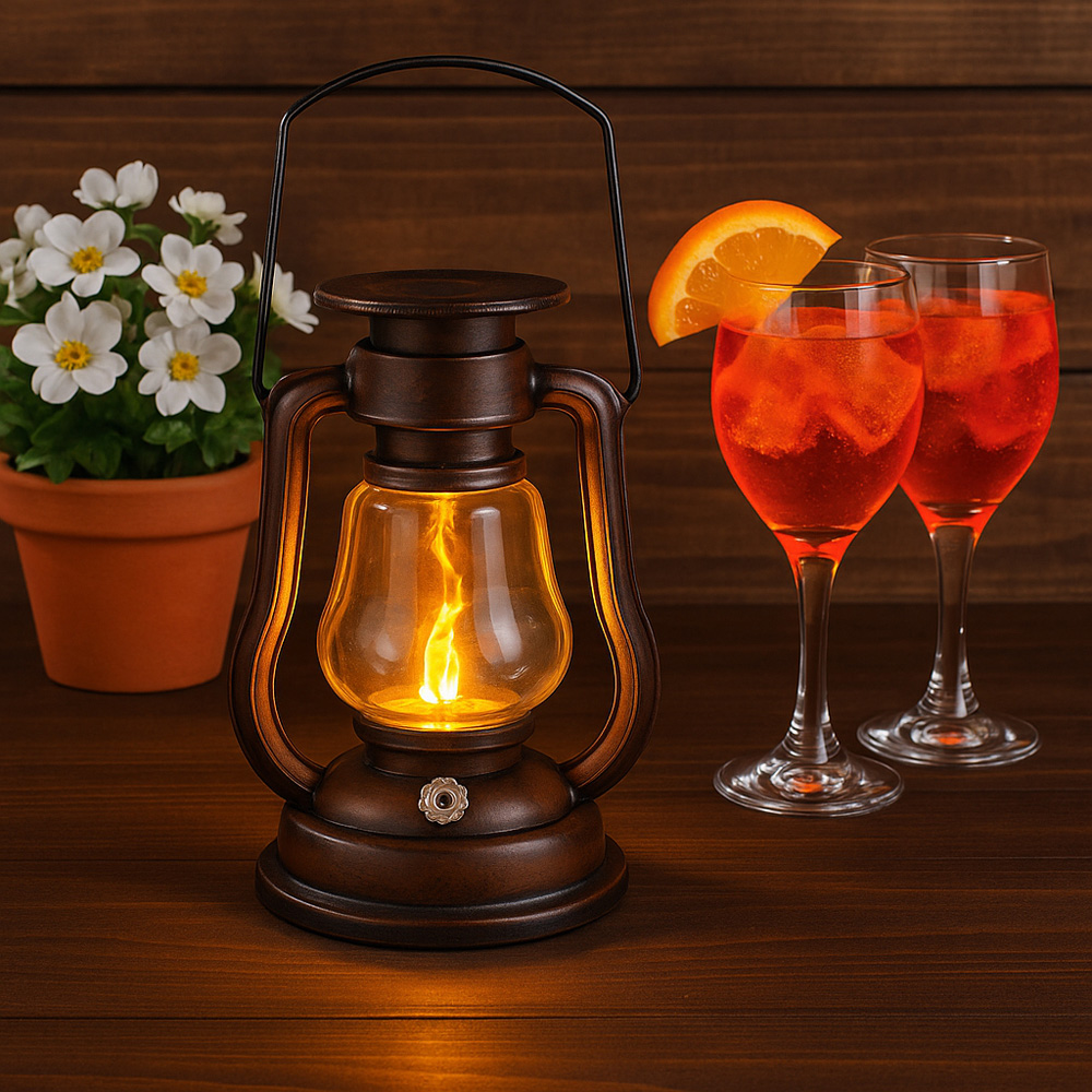 Avilo Warm White LED Solar Vintage Hanging Lantern Image 2