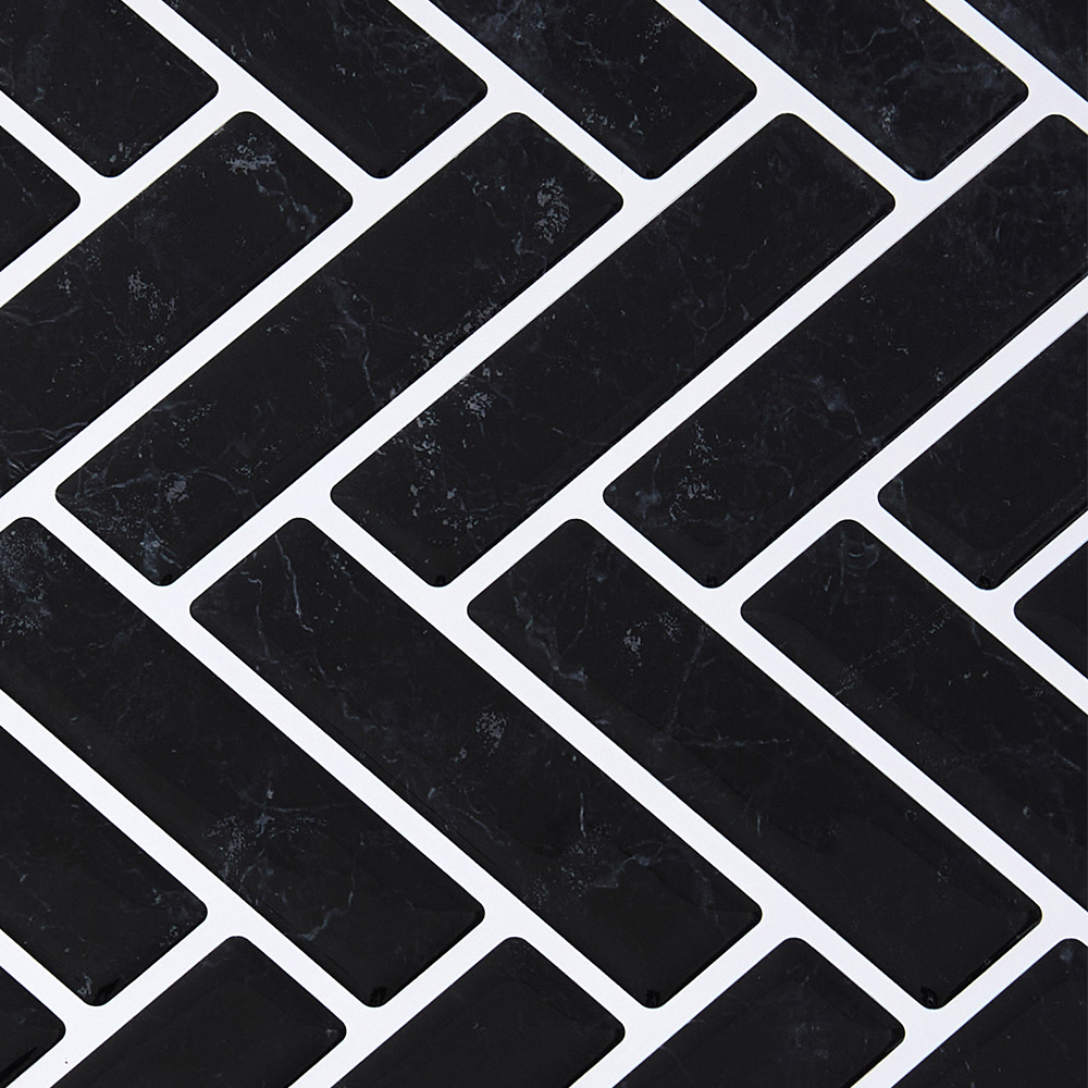 Living and Home Black and White Self Adhesive Wall Sticker 10 Pack Image 3