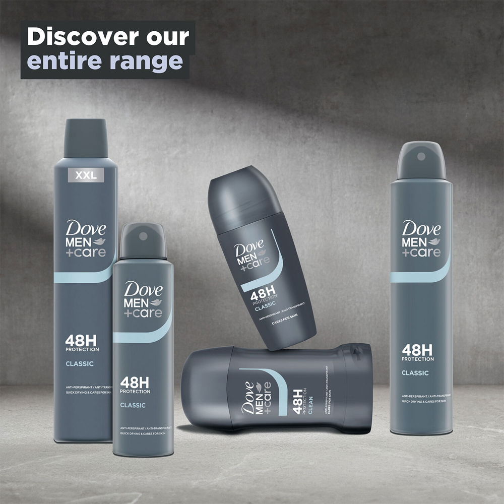 Dove Men + Care Classic Anti-Perspirant 48H Protection Deodorant Roll On 50ml 24 Pack Image 6