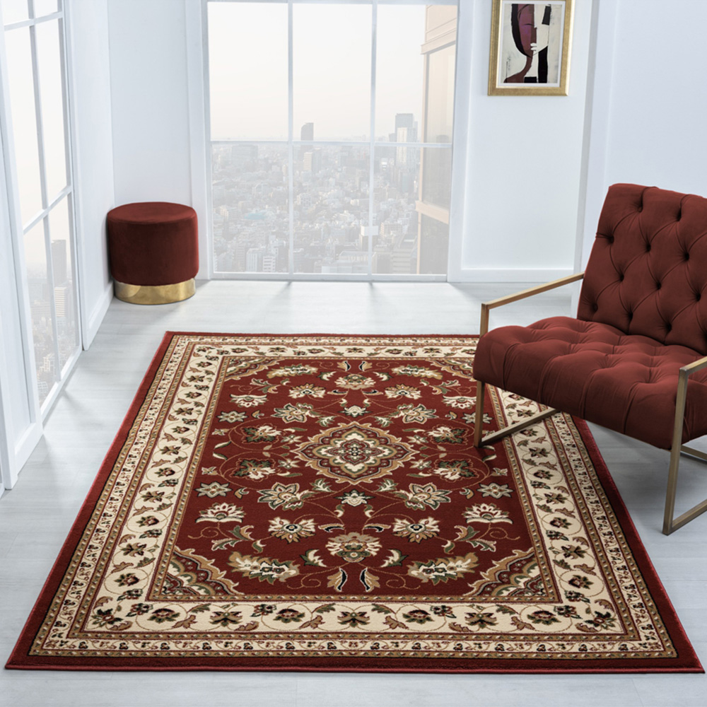 Portland HMC Sherbourne Red Traditional Rug 160 x 230cm Image 1