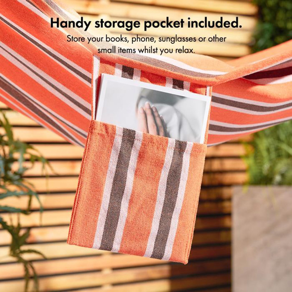VonHaus Orange Hammock with Metal Frame Image 5