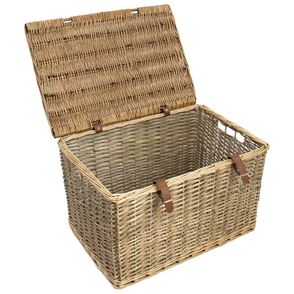 JVL XL Natural Willow Wicker Storage Hamper Basket Image 3