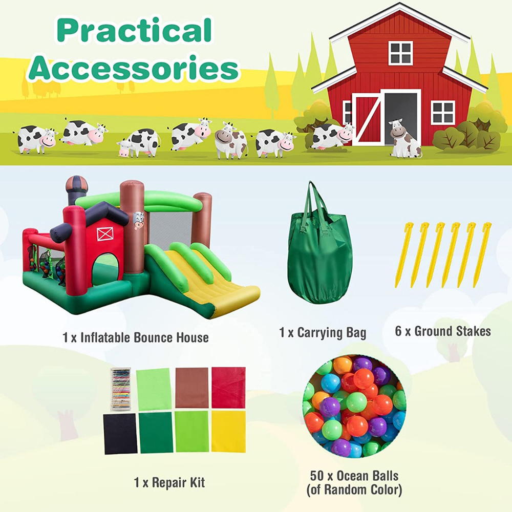 Costway Inflatable Trampoline Bounce House with Carrying Bag Image 4
