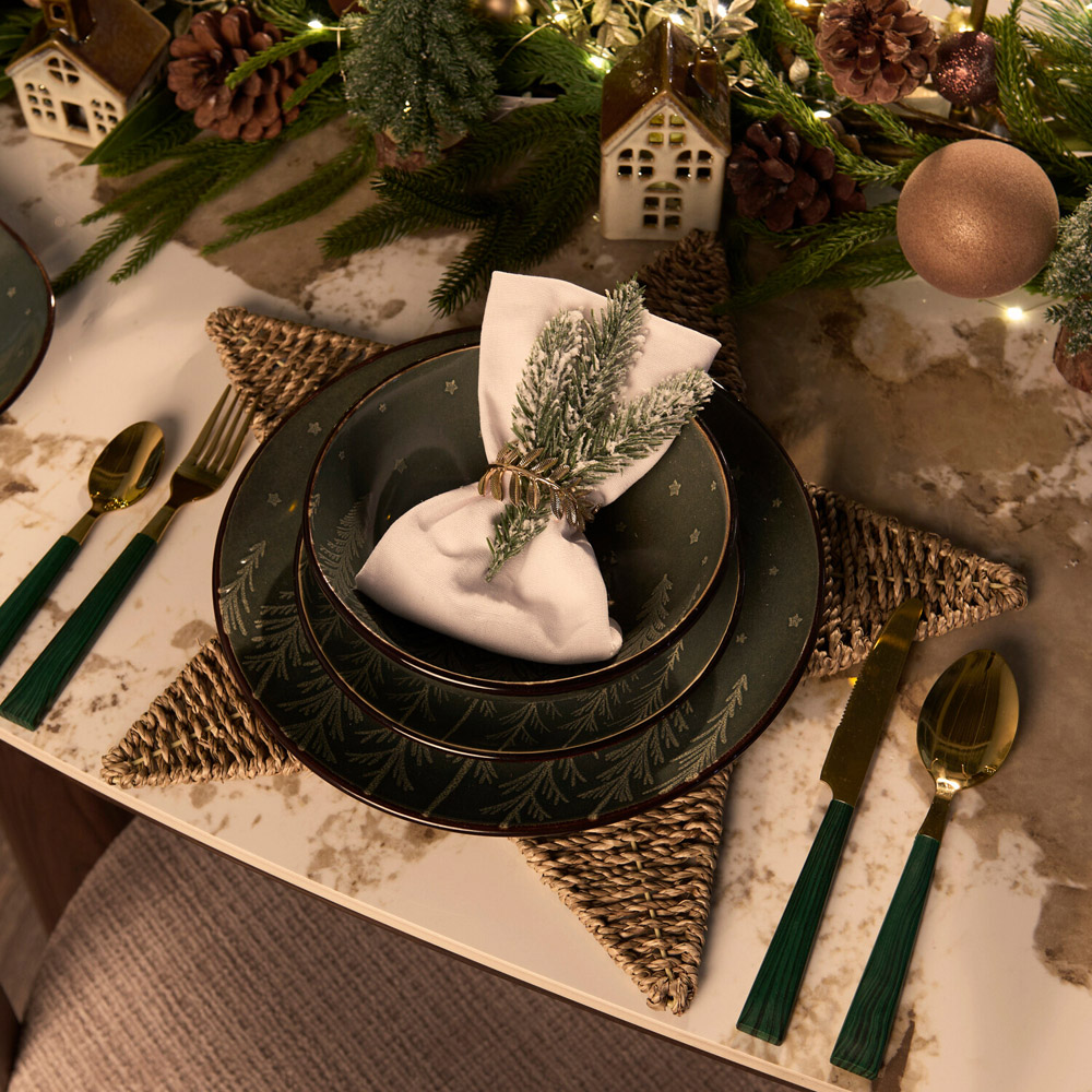 Nordic Pine Reactive Glaze Plate Green Side Plate Image 5