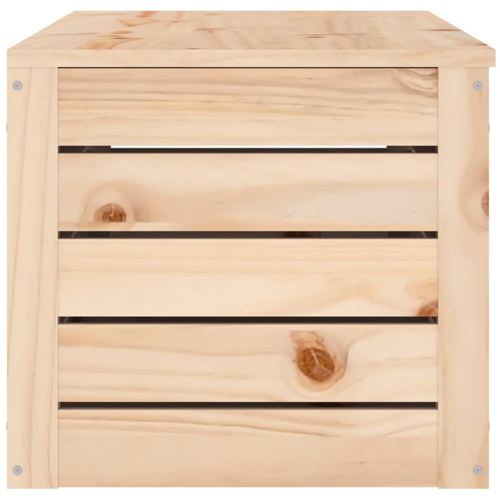 vidaXL Natural Solid Pinewood Storage Box with Lid Image 7