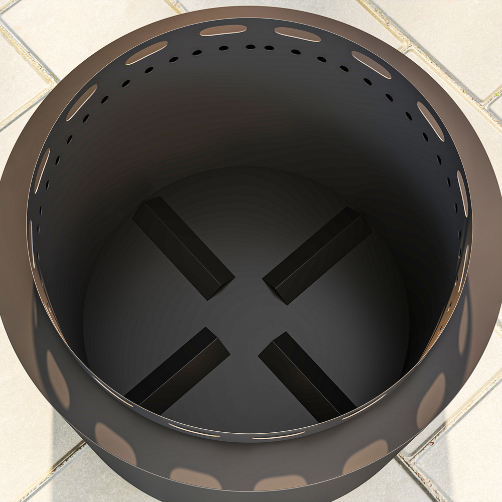 Outsunny Dark Grey Smokeless Wood Burning Metal Firepit Image 3