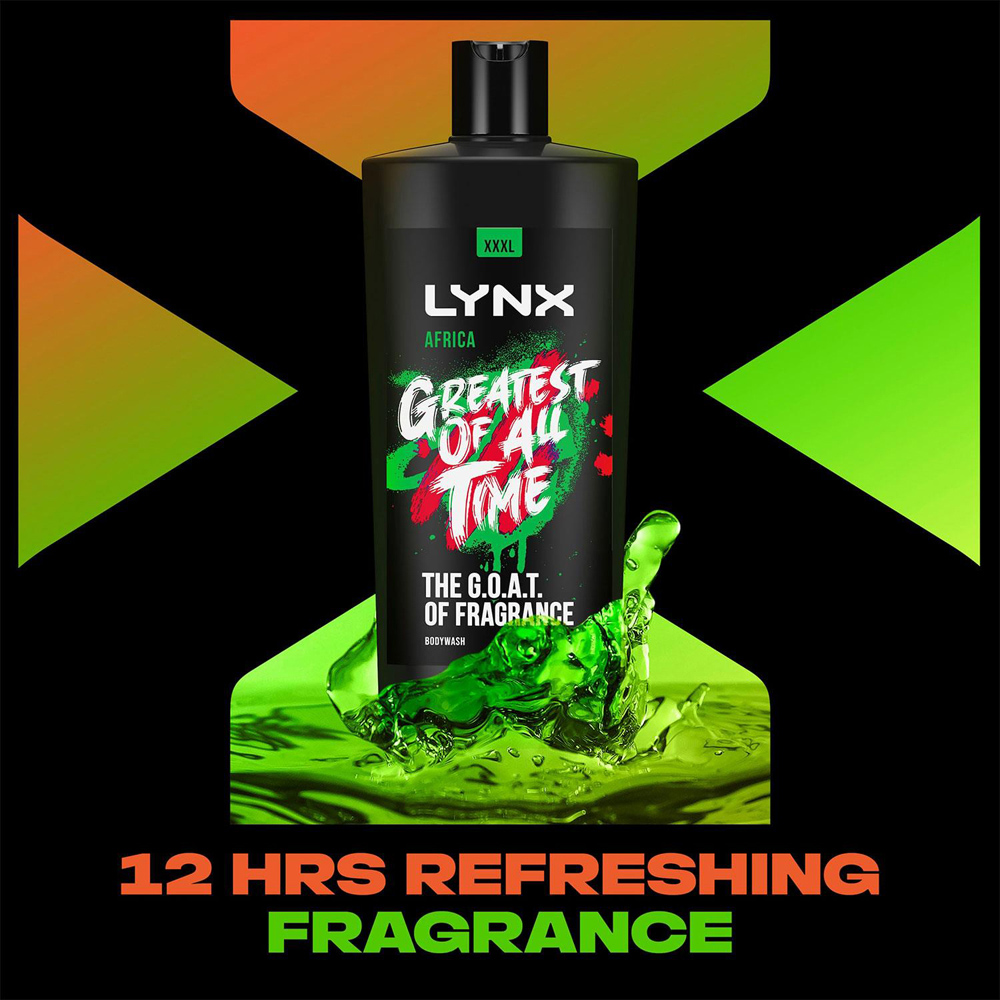 Lynx Africa G.O.A.T 12H Refreshing XXXL Fragrance Shower Gel 700ml 12 Pack Image 3