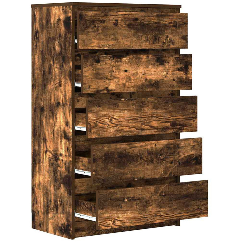 vidaXL 5 Drawer Smoked Oak Chest of Drawers Image 7