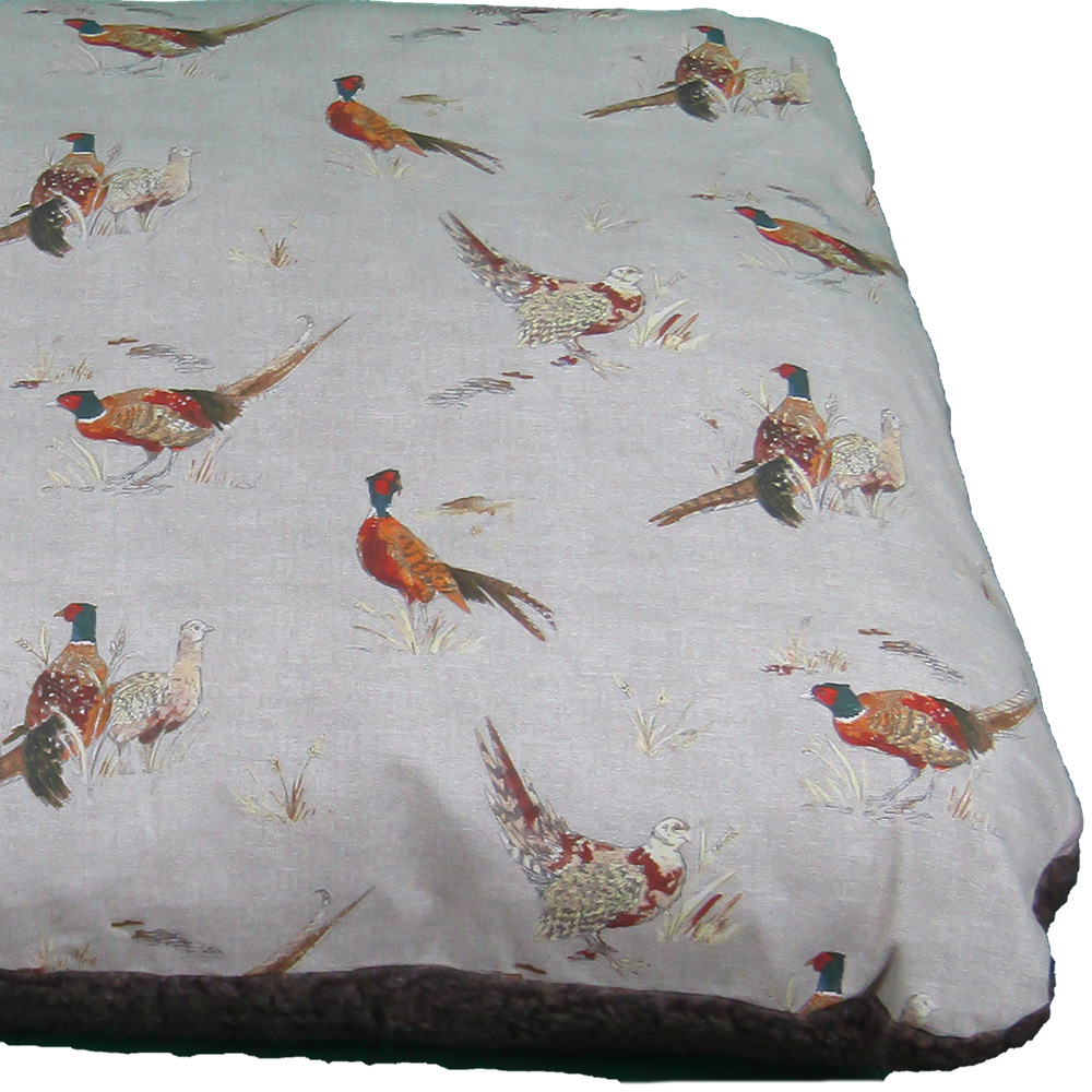 Snug & Cosy Pheasant Print Large Pet Lounger Bed Image 3