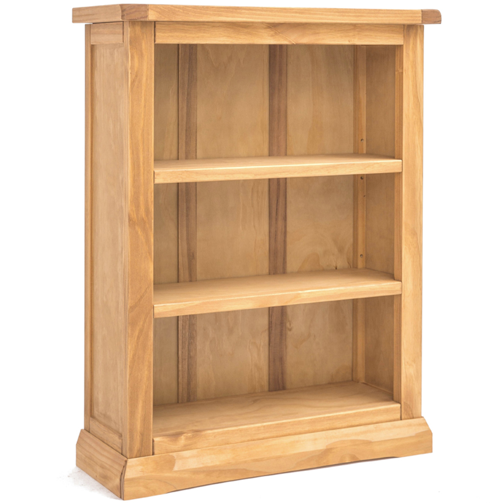 Lucca 3 Shelf Antique Waxed Bookcase Image 3