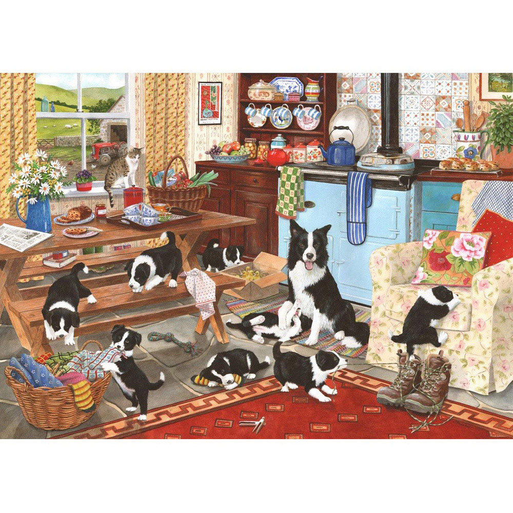 The House of Puzzles Collie Wobbles 1000 Piece Jigsaw Puzzle Image