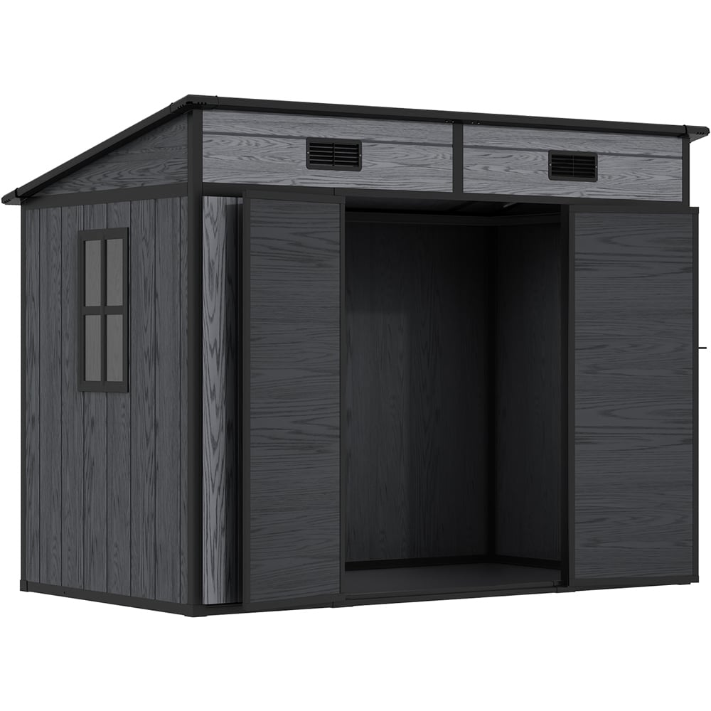 Living and Home 8 x 4ft Plastic Sloped Garden Storage Shed with Window Image 3