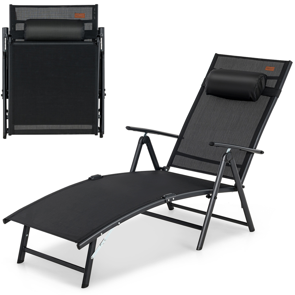 Costway Black Portable Reclining Chair Image 3