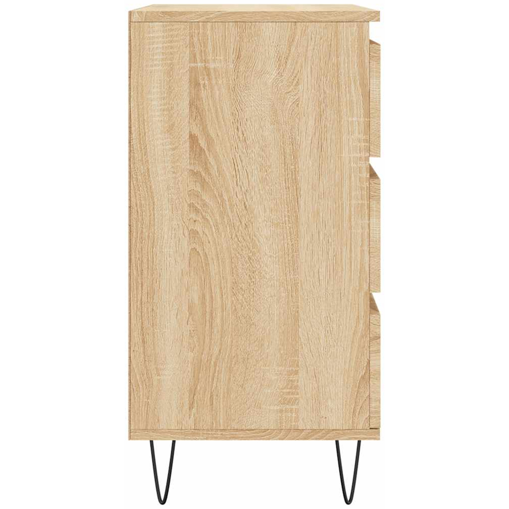 vidaXL 3 Drawer Sonoma Oak Small Sideboard Image 7