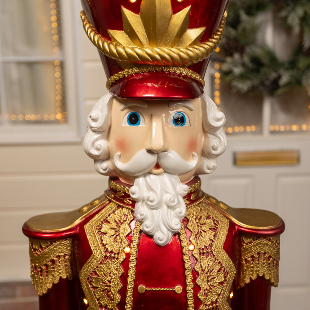 The Christmas Centre Red and Green LED Lights Traditional Nutcracker Soldier 5ft Image 6