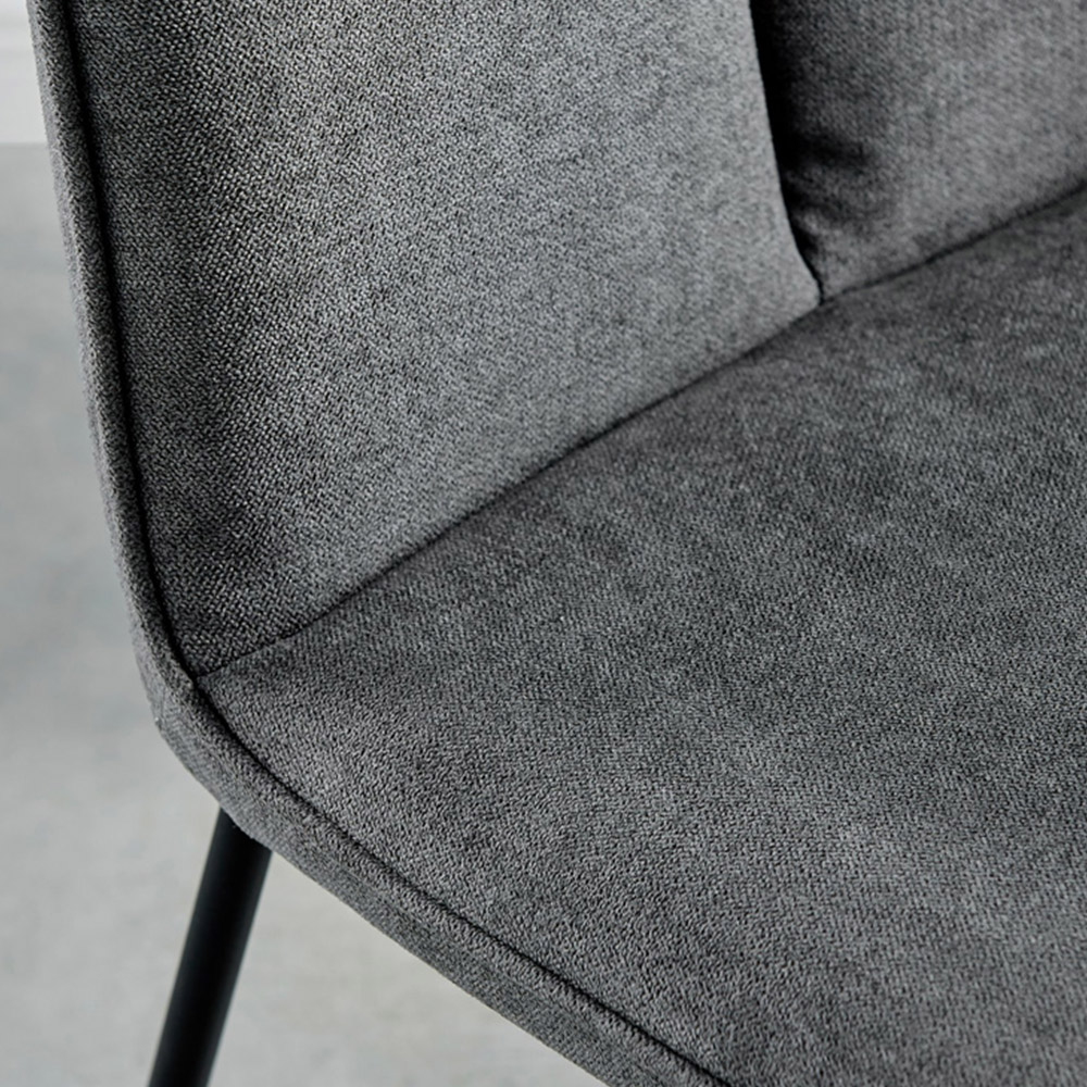 Furniturebox Tavolo Harley 6 Seater Glass Dining Set Dark Grey Image 7