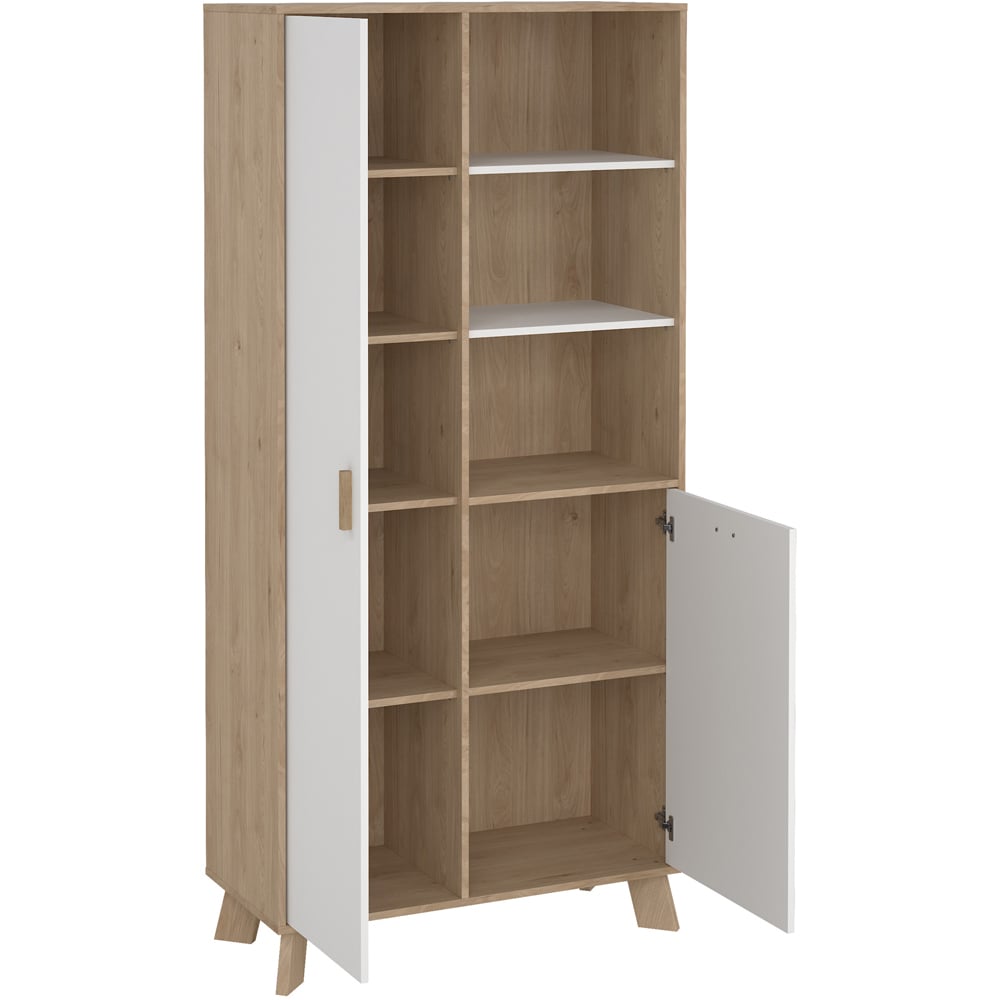 Furniture To Go Ikast 2 Door White and Brown Cabinet Image 4