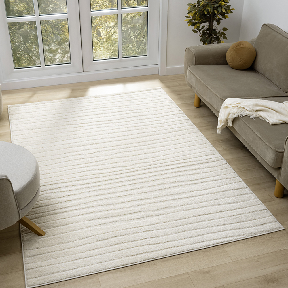 Desire Rugs Aya Cream Embossed Lines Rug 160 x 230cm Image 2