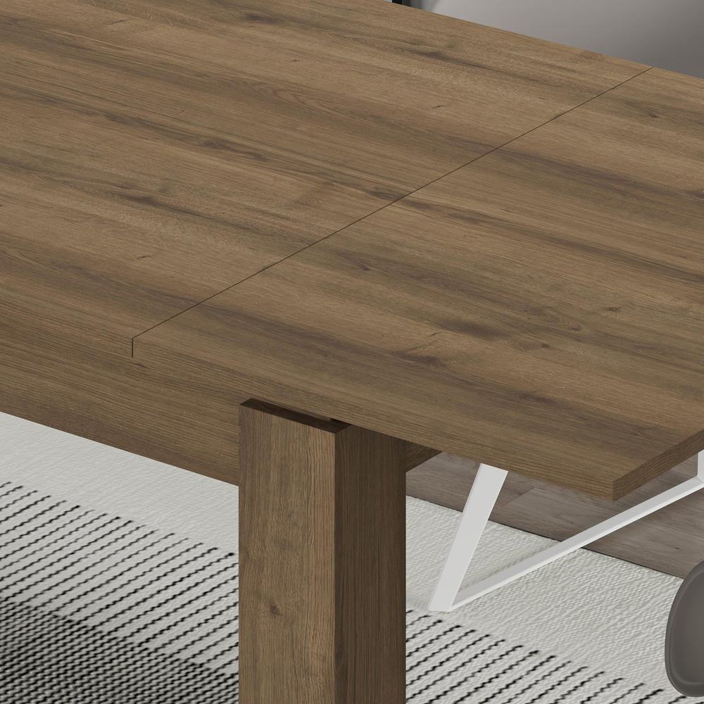 Decortie Tolmen 6 Seater Dark Oak Effect Dining Table Image 3