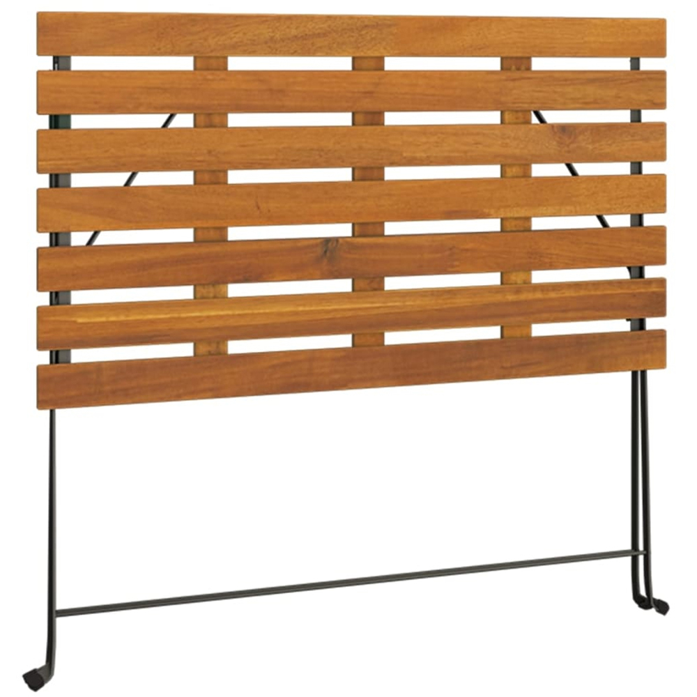 vidaXL 4 Seater Brown and Black Solid Wood Acacia and Steel Foldable Bistro Table Image 6