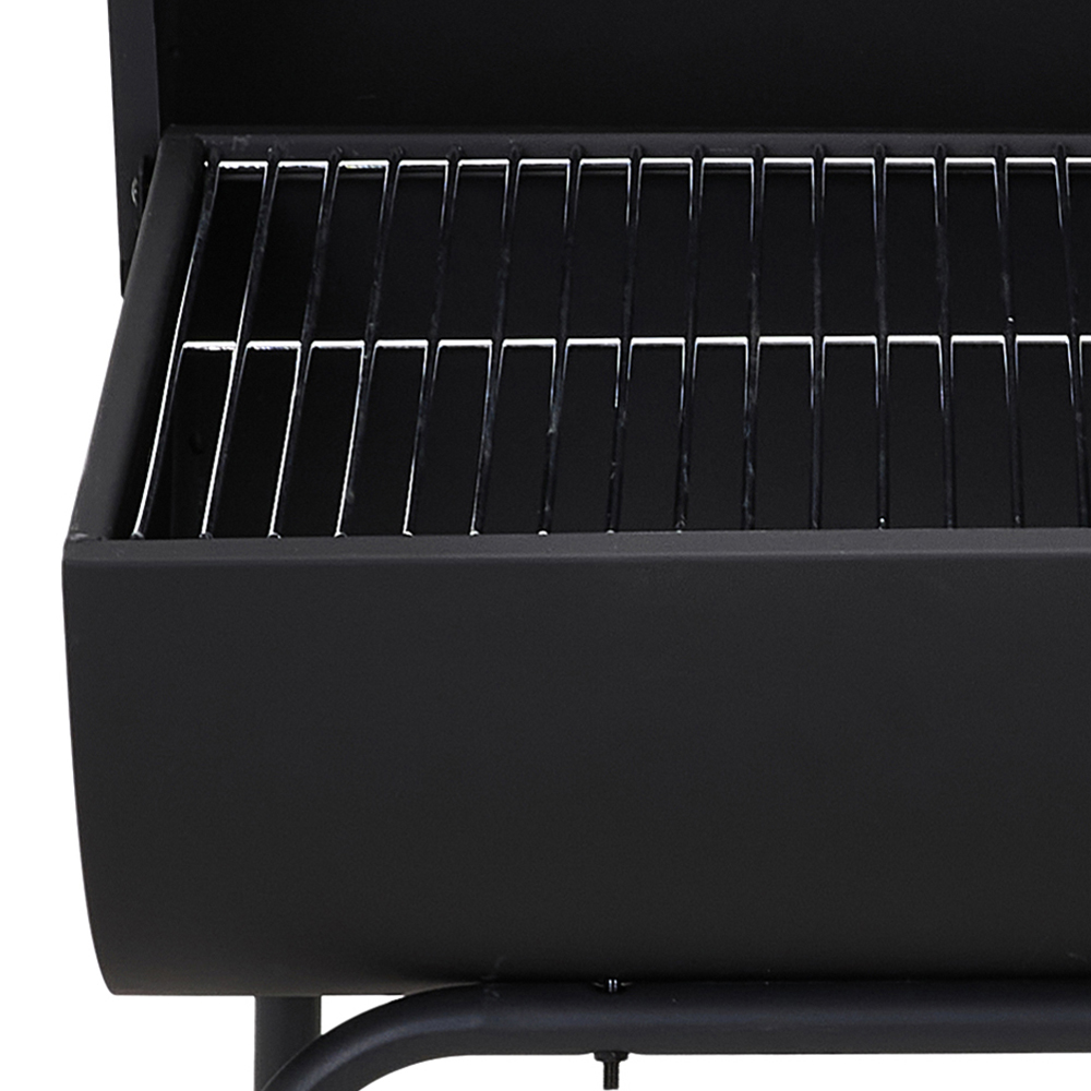 Living and Home Black Metal Outdoor Charcoal BBQ Grill with Thermometer Image 3