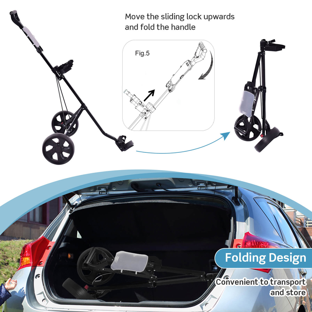 Costway Foldable Golf Cart with Scoreboard Image 8