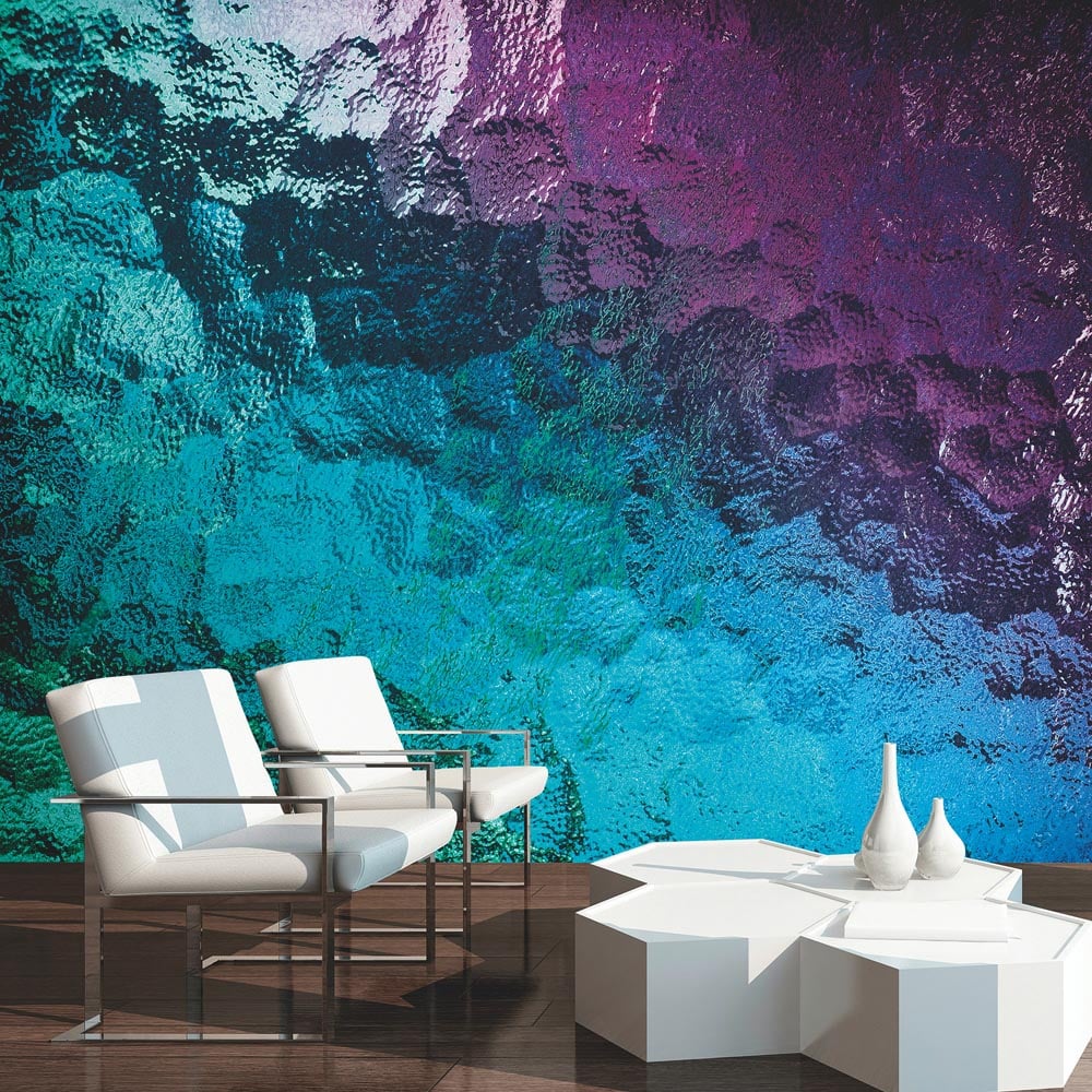 Origin Murals Coloured Glass Blue Wall Mural Image 1