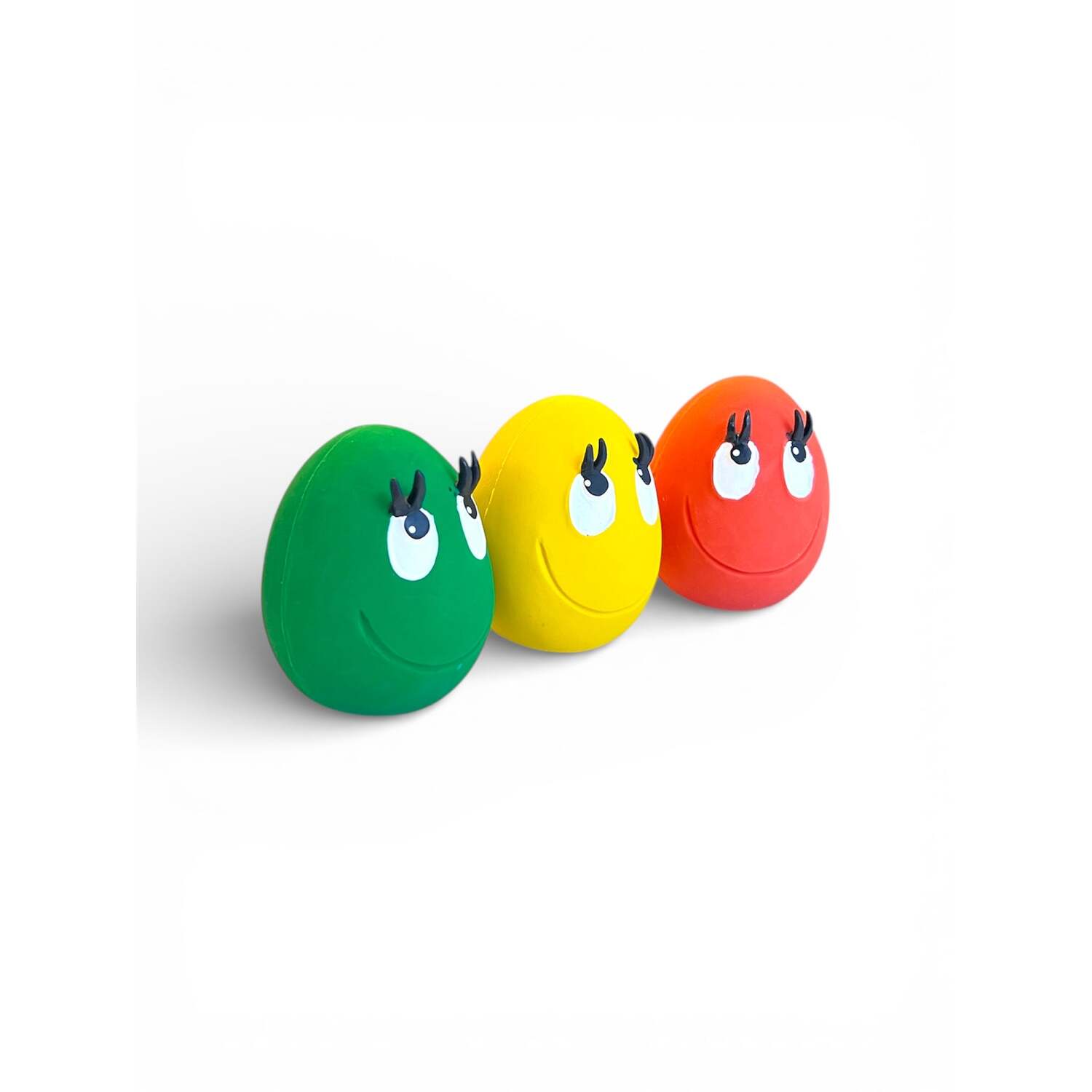 Totally Pawsome OVO Egg Small Dog Toy, 3 Pack, Yellow, Green and Red Image 3