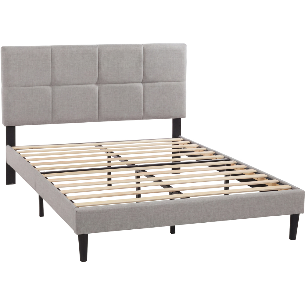 VIDA DESIGNS Velmora King Size Beige Linen Fabric Bed Image 2