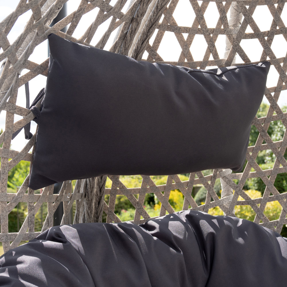 Artemis Home Abingdon Single Dark Grey Rattan Effect Hanging Egg Pod Chair Image 5