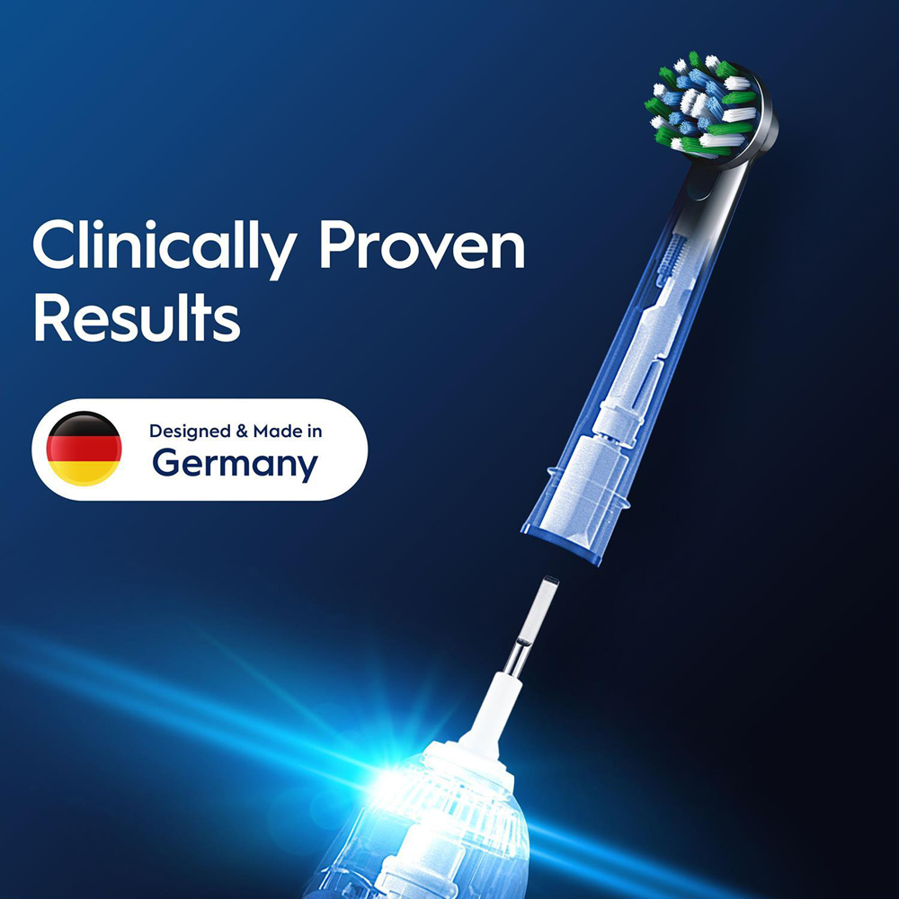 Oral-B iO Series 3 Ultimate Clean Ice Blue Electric Toothbrush with Cross Action Black Refill Head Image 5