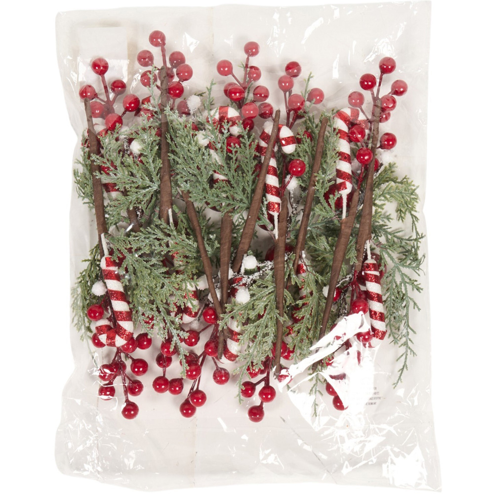 Pack of 10 Candy Cane Floristry Picks Image 2