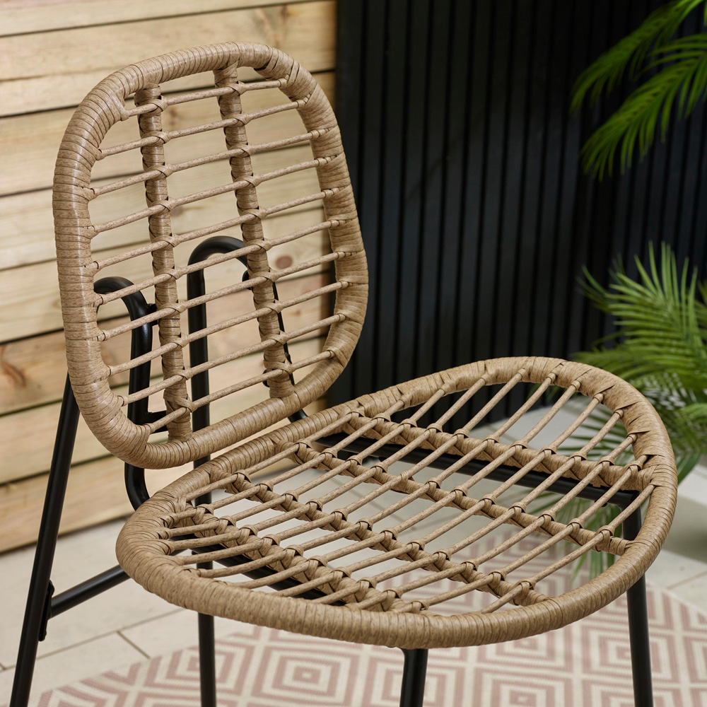 Furniturebox Rio Light Brown and Cream Rattan Outdoor Bar Set Image 3