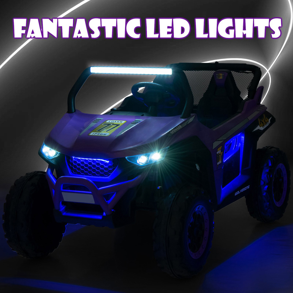 Costway Purple 2 Seater Battery Powered Electric Kids Ride on UTV Car Image 8