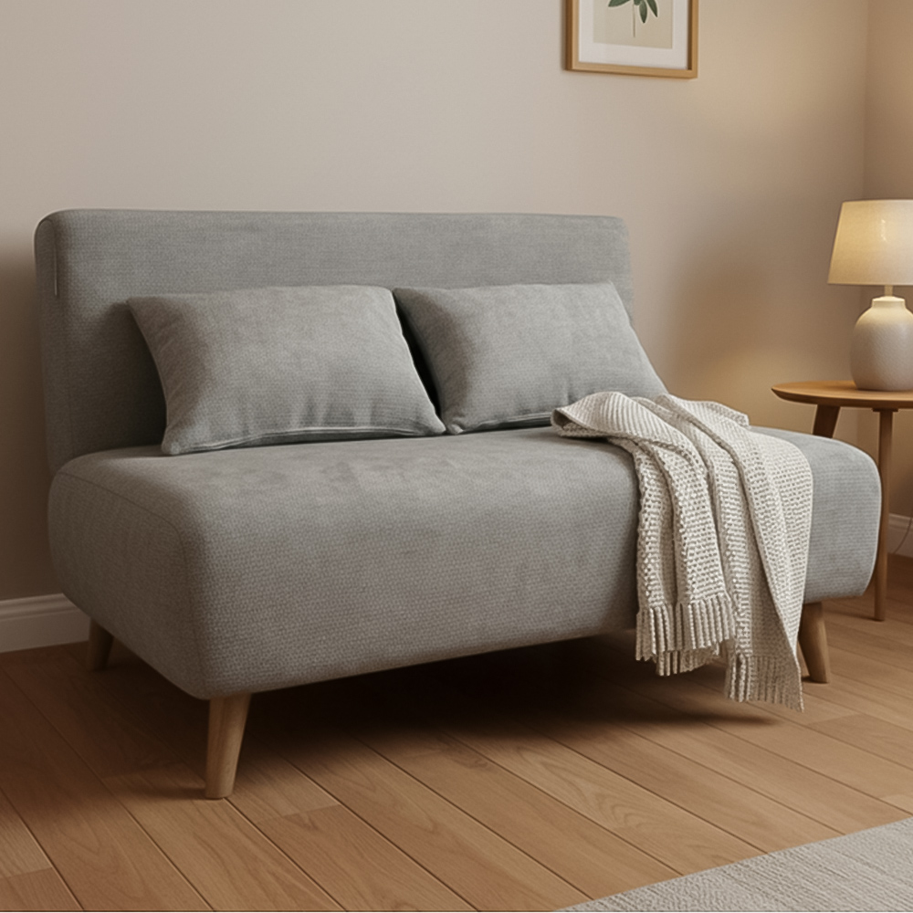 Indoor Living Joshua 2 Seater Grey Sofa Bed Image 1