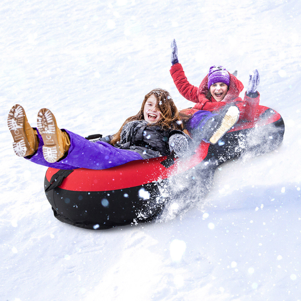 Costway 2 Person Red Inflatable Snow Tube Image 2