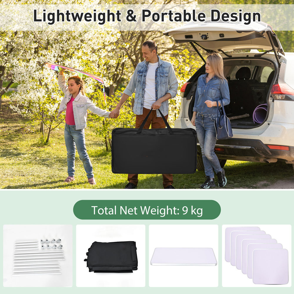 Costway Black Portable Camping Cooking Table with Storage Image 5