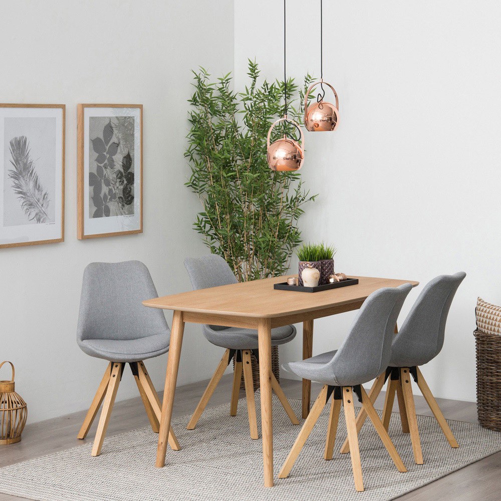 Florence Nagano 6 Seater Dining Table Oak Image 9