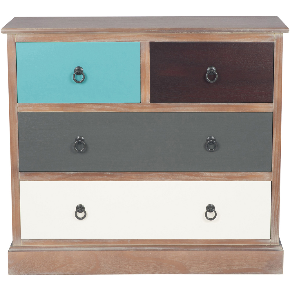 Pacific Lifestyle Loft 4 Drawer Multicolour Pine Wood Chest of Drawers Image 2