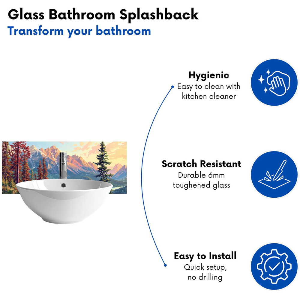 Warren Reed Designer A Walk Through the Mountains Bathroom Splashback 25 x 60cm Image 4